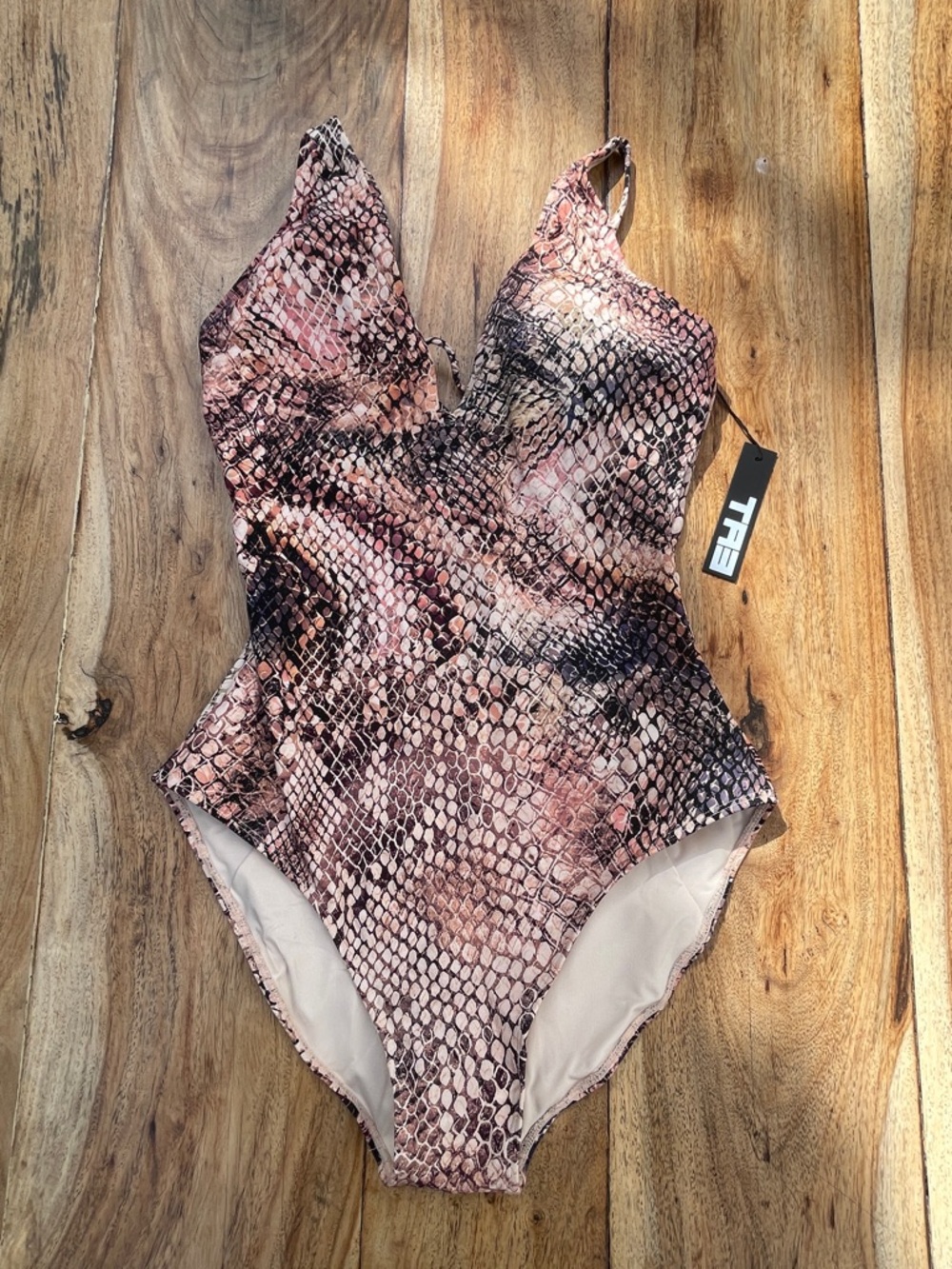 Ta3 Plungey Swimsuit in Snake, Size L, Reg/Long, NWT
